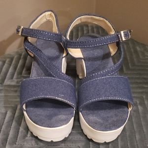 Denim Platform  Sandals